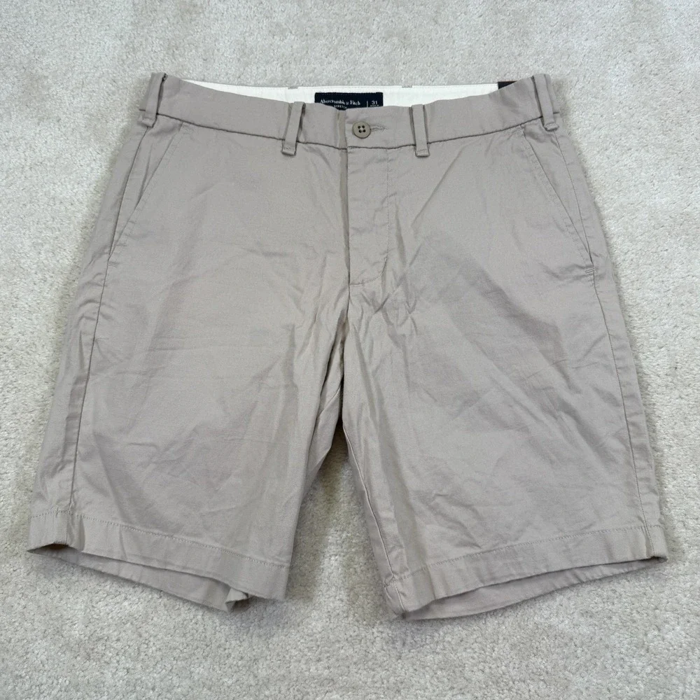 NWT Abercrombie & Fitch Plainfront Shorts Mens 32 (tagged 31) Khaki Classic